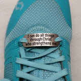 Motivational Shoe Lace Tag I can do all things through Christ who strengthens me