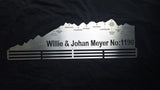 Comrades Marathon Medal Display Hanger, with engraved points.  Personalised with a quote