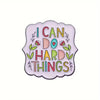 I can do hard things Pink enamel motivational pin brooch