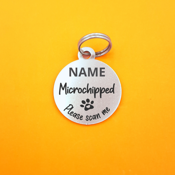 Microchipped Pet ID Tag - Round