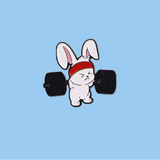 Weight Lifting Bunny Pin Badge | Motivational Pin Alloy Brooch