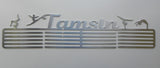 Personalised Medal Display Hanger, stainless steel, Name Tamsin Gymnastics Images, Acrobatics, 