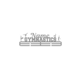 Gymnastics-themed stainless steel medal hanger with customizable name 