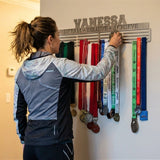 SA Medal Hangers Dream Believe Achieve Personalised Medal Display Hanger With name and motivational quote