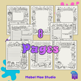 Daily Planner for You to Color | 8 Unique Printable Pages | Instant Download PDF