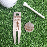 Personalised Divot Tool and Ball Marker - Golf Gifts