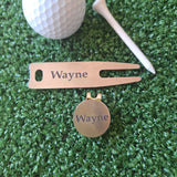Personalised Divot Tool and Ball Marker - Golf Gifts