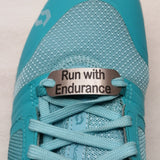 Motivational Shoe Lace Tag Run with Endurance Christian Shoe Lace Tag