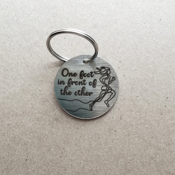 One foot in front of the other - Motivational Keyring