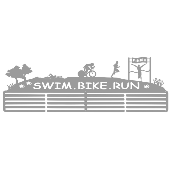 Swim Bike Run with Finish Line Male Triathlete- Medal Hanger